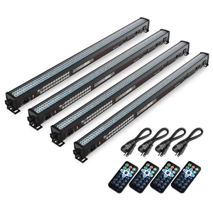 4x DMX512 Barra luminosa palco 252 LED luci lavaggio parete discoteca DJ festa Xams matrimonio - Foto 1 di 12