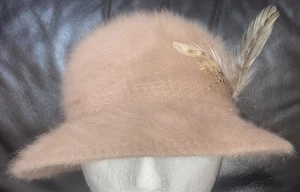DAMEN ONE SIZE BEIGE MOHAIR BUCKET-HUT MIT FEDERDETAIL KANGOL - Bild 1 von 5