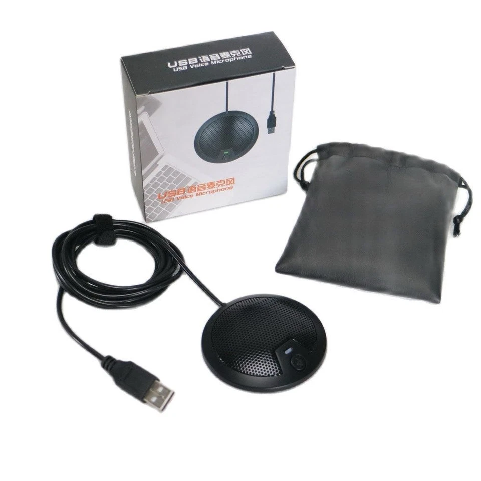 Omnidirectional USB Interface Microphone Boundary Tabletop Laptop Computer Live - Image 1 of 4