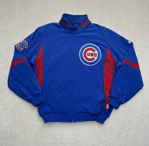 Vintage Majestic Chicago Cubs Jacket Mens XL Blue Red MLB Therma Base Full Zip - Picture 1 of 15