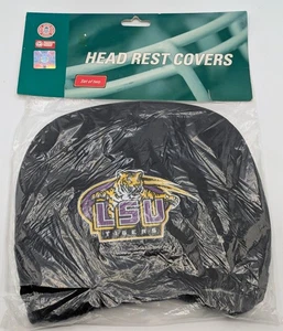 Juego de 2 cubiertas de reposacabezas con logotipo bordado universitario LSU Tigers NCAA - Imagen 1 de 4