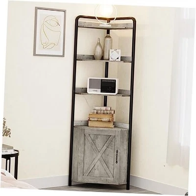  70.9 Inch Corner Cabinet 5-Tier Tall Corner Cabinet Farmhouse Bookshelves  - Image 1 of 4