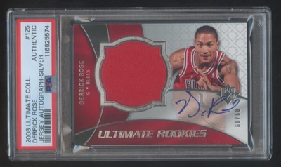 DERRICK ROSE 2008 ULTIMATE COLLECTION RC AUTOGRAPH JUMBO JERSEY #ED 60/60  PSA - Image 1 of 2