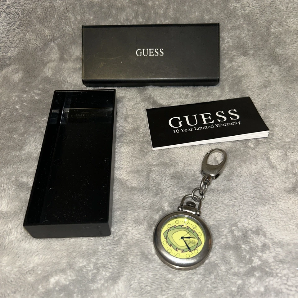 Guess Indiglo Silver Tone Multicolored Dial 44mm Quartz Analog Pocket Watch E2 - Image 1 of 4