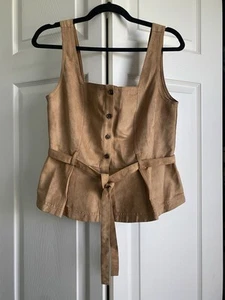 Banana Republic Sueded  Tan Tank With Belt Size 2 - Picture 1 of 4
