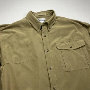 Columbia River Lodge Mens XL Tan Button Up Long Sleeve Fishing Shirt - Picture 1 of 5
