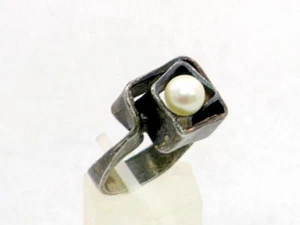 Anillo Burkhard & Monika plata 835 de la serie "Labyrinth" Oly alrededor de 1970 - Imagen 1 de 4