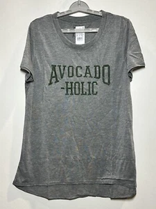 Women's Avocado-Holic Short Sleeve Crew Neck T-Shirt - Modern Lux (Juniors') -XS - Picture 1 of 2