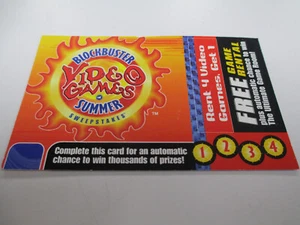 Blockbuster Video Games Summer Sweepstakes Punch Card 1996 Throwback Coupon - Picture 1 of 3