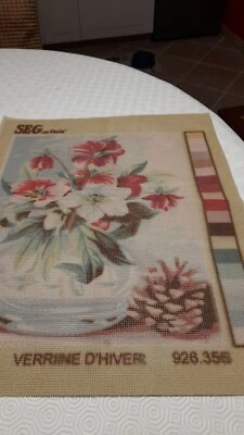 Canevas SEG 40 x 50 "Verrine d'hiver" à broder - Photo 1/3