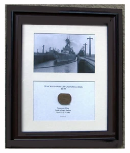 WWII Battleship USS California BB-44 Teak Display, Sunk at Pearl Harbor! - Picture 1 of 1