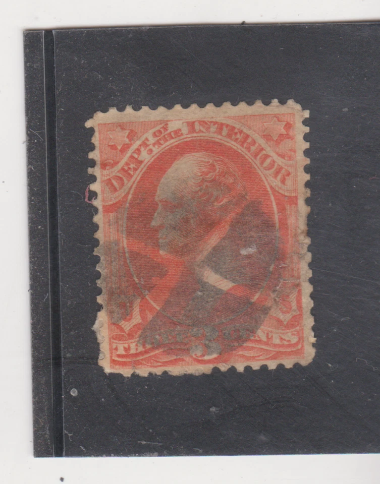 US Scott # O98 Used 3c Interior Department Official w/ Wedges Fancy Cancel - Image 1 of 1