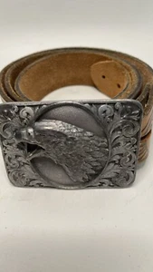 Vintage Bergamot H-76, 1993 Eagle Silver Belt Buckle  Belt  USA Western - Picture 1 of 9