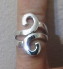 925 Sterling Silver Womens Scroll Design Ring   Free Shipping  Sz 7