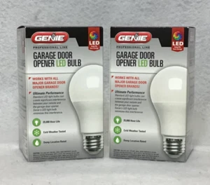 2 Genie LED Bulb Garage Door Opener 60w Light Equivalent 25,000h Universal Motor - Picture 1 of 6