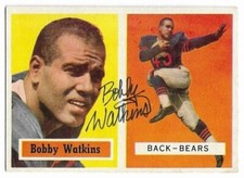 BOBBY WATKINS 1957 Topps Signed Autographed Football card #7 Chicago Bears COA