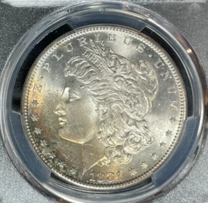 DÓLAR DE PLATA MORGAN 1881-S ~ PCGS COMO NUEVO 66 ~ HERMOSA MONEDA~ REF#2316 - Imagen 1 de 4