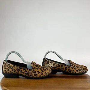 Womens Dansko Olivia Leopard Calf Hair Shoes Loafers Size EU 37 US 6.5-7 M GUC - Picture 1 of 9