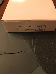 (50) 7 Zoll Scheibe Asst 80-1200 Körnung Nass Trocken Schleifpapier Haken & Schleife Schleifpapier - Bild 1 von 3