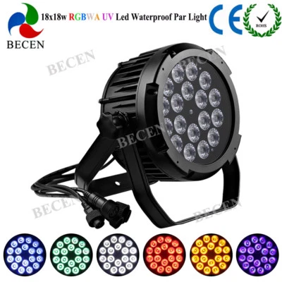 BECEN 18x18w rgbwa uv 6in1 Led Par Light Waterproof dmx Dj Stage Lights - Image 1 of 4