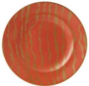 RUCHE FLOW by BRUCE OLDFIELD for ROYAL CROWN DERBY - Coral Red 8" Plate - NEW - Picture 1 of 3