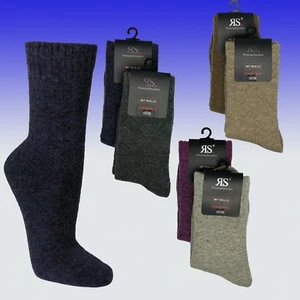 Wollsocken mit Angorawolle, Thermosocken, fein frottiert, weich + warm, 2 Paar - Bild 1 von 7