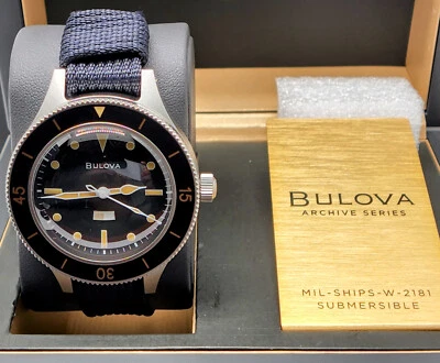 Bulova MIL-SHIPS-W-2181 Archive Series Nylon Band Automatic Men's Watch 98A266 - Image 1 of 4