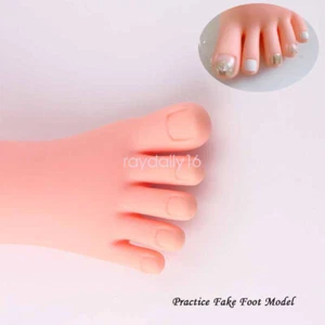 Flexible Practice Fake Foot Model Display Soft Silicone Prosthetic Manicure Tool - Picture 1 of 6