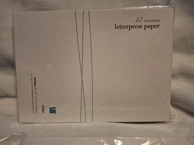 NUEVO Sobres Papel Letterpress Estilo de Vida Artesanía A7 BLANCO 5.25" X 7.25" Foto 1 de 3