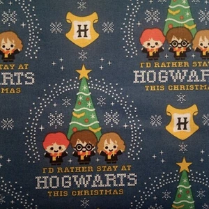Repolón de algodón azul navideño de Harry Potter Hogwarts por 50 cm - Imagen 1 de 6