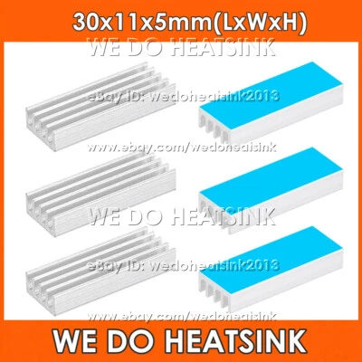 30x11x5mm Silver Heatsink Cooler Radiator With Thermal Pad for MOS GPU IC CPU - Image 1 of 4
