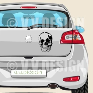 Totenkopf Autoaufkleber 10cm x 15cm KFZ Folie Skull Aufkleber Tattoo 0112-S - Bild 1 von 3