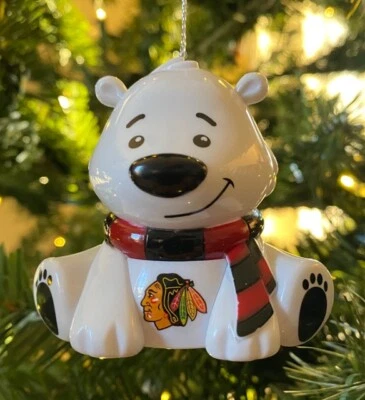 Chicago Blackhawks Oso Árbol de Navidad Adorno - NUEVO - ENVÍO GRATUITO Foto 1 de 3