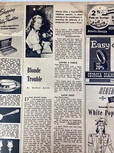 Atlanta GA Print Ad 1948 AJC Maxine Allen Telephone Operator Bennett Juwelier - Bild 1 von 8