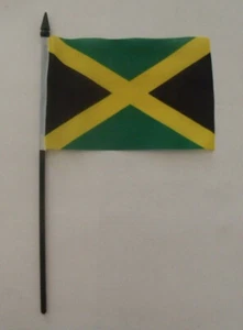 Jamaika Schreibtisch Flagge 4"" x 6"" Zoll - Bild 1 von 1