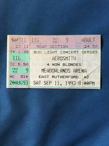Vintage Used Concert Ticket Aerosmith/4 Non Blondes 1993 *Nice Condition* BT2 - Picture 1 of 2