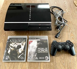Sony Playstation 3 PS3 40 GB Fat Console Controller Medal of Honor CECHG01 - Picture 1 of 13