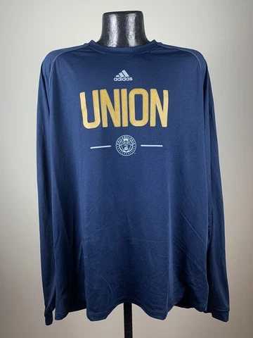 Men's Adidas Philadelphia Union Navy Climalite Performance Long Sleeve NWT 2XL Cover