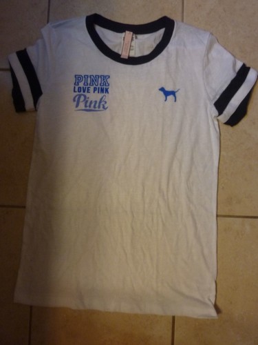 T-shirt Victoria's Secret PINK – Bling Scoopneck Noir, édition Rare, Neuf Avec étiquettes