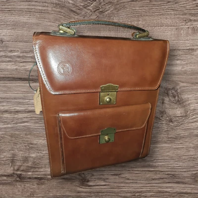 Maletín de cuero real Grecia "Gregory" hecho a mano Foto 1 de 4