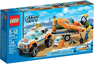 Lego 60012 City COAST GUARD 4x4 & DIVING BOAT trailer walkie-talkie NIB - Image 1 of 4