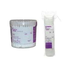 Simply: Round Cotton Wool Pads (80s) & Cotton Bud Tub (200s)