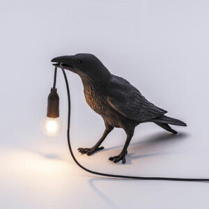 Seletti Bird Table Lamps Resin Crow Desk Lamp Bedroom Wall Sconce Light Fixtures