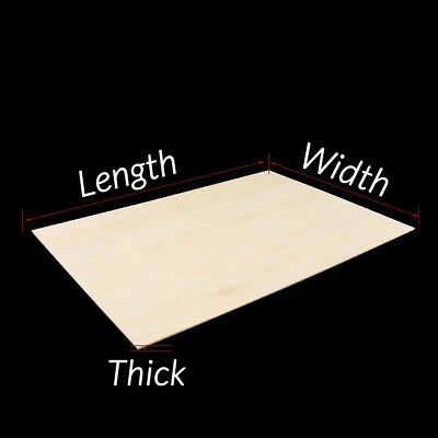 64 Sizes Wooden Plate Model Balsa Wood Sheets DIY House Aircraft 1.5 mm Thick - image 1 of 4