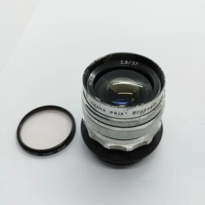 LENS RARE MIR 1 37MM F2.8 GRAND PRIX BRUSSELS 1958 M42 MOUNT With ef Eos Adapter - Image 1 of 4