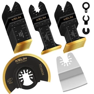18 PCS Titanium Oscillating Tool Saw Blades with Stainless Steel Scraper and ... - Picture 1 of 7