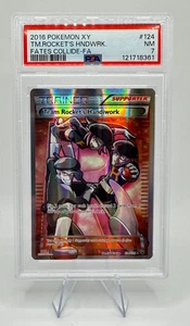 2016 POKEMON XY FATES COLLIDE #124 FULL ART/TEAM ROCKET'S HANDIWORK - PSA 7 NM - Picture 1 of 10