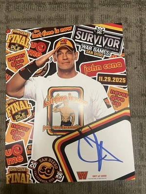 Póster firmado 2025 WWE John Cena Juegos de Guerra de San Diego Adiós última vez ahora Foto 1 de 4