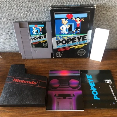 Popeye NES, 5 Screw, Complete In Box w/ Poster, Manual, Styrofoam, Sleeve - Image 1 of 4