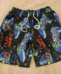 Boys Video Game Lined Swim Shorts Size Medium - Picture 1 of 5